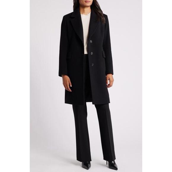 New Fleurette Charlie Wool Coat in Black Sz 6P $1295 - Picture 4 of 13